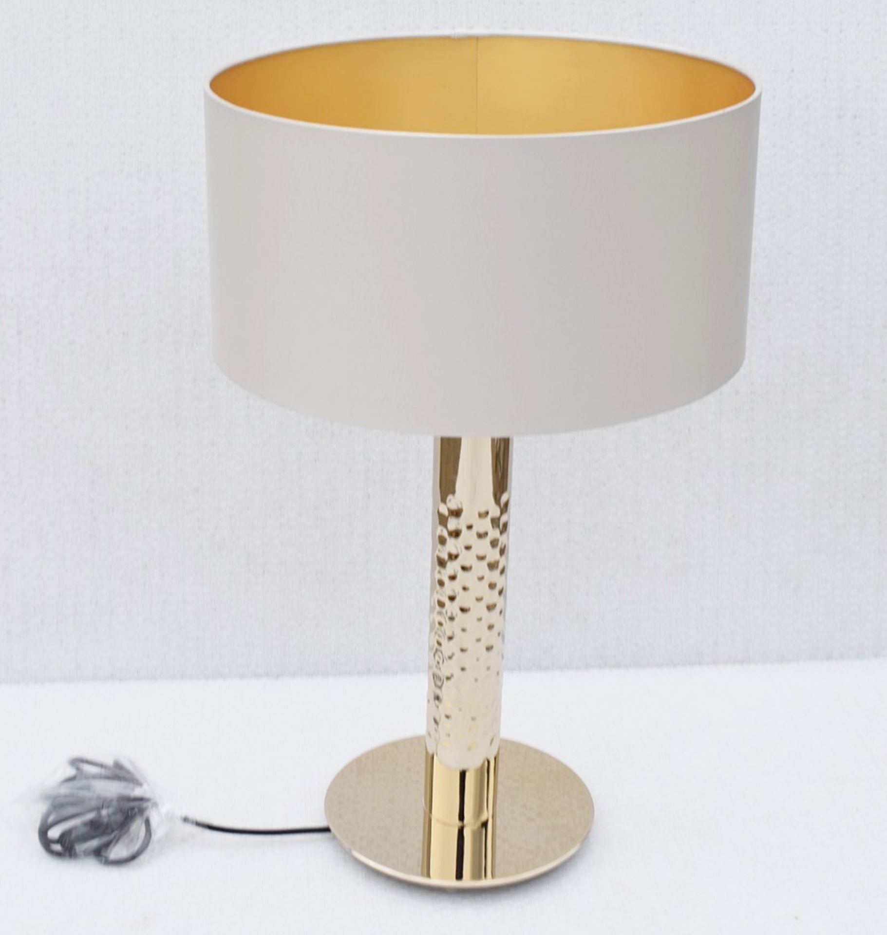 1 x CASTRO LIGHTING 'Safi' Opulent 24k Gold Plated Table Lamp with Silk Shade - Original Price £450 - Image 2 of 11