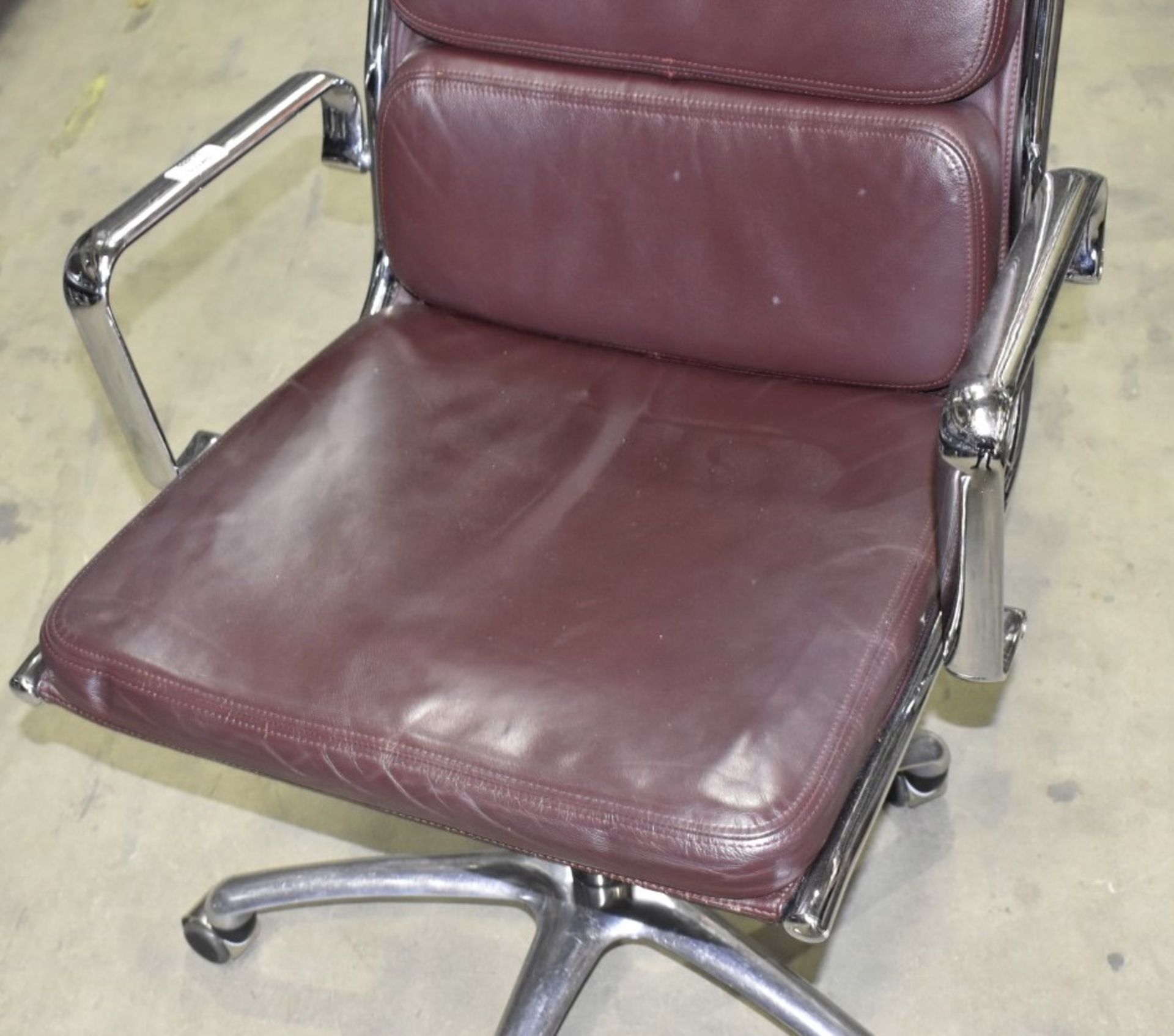 1 x LUXY Leather Upholstered Soft Pad Office Swivel Chair, Dark Brown - RRP £1,600 - Bild 4 aus 8
