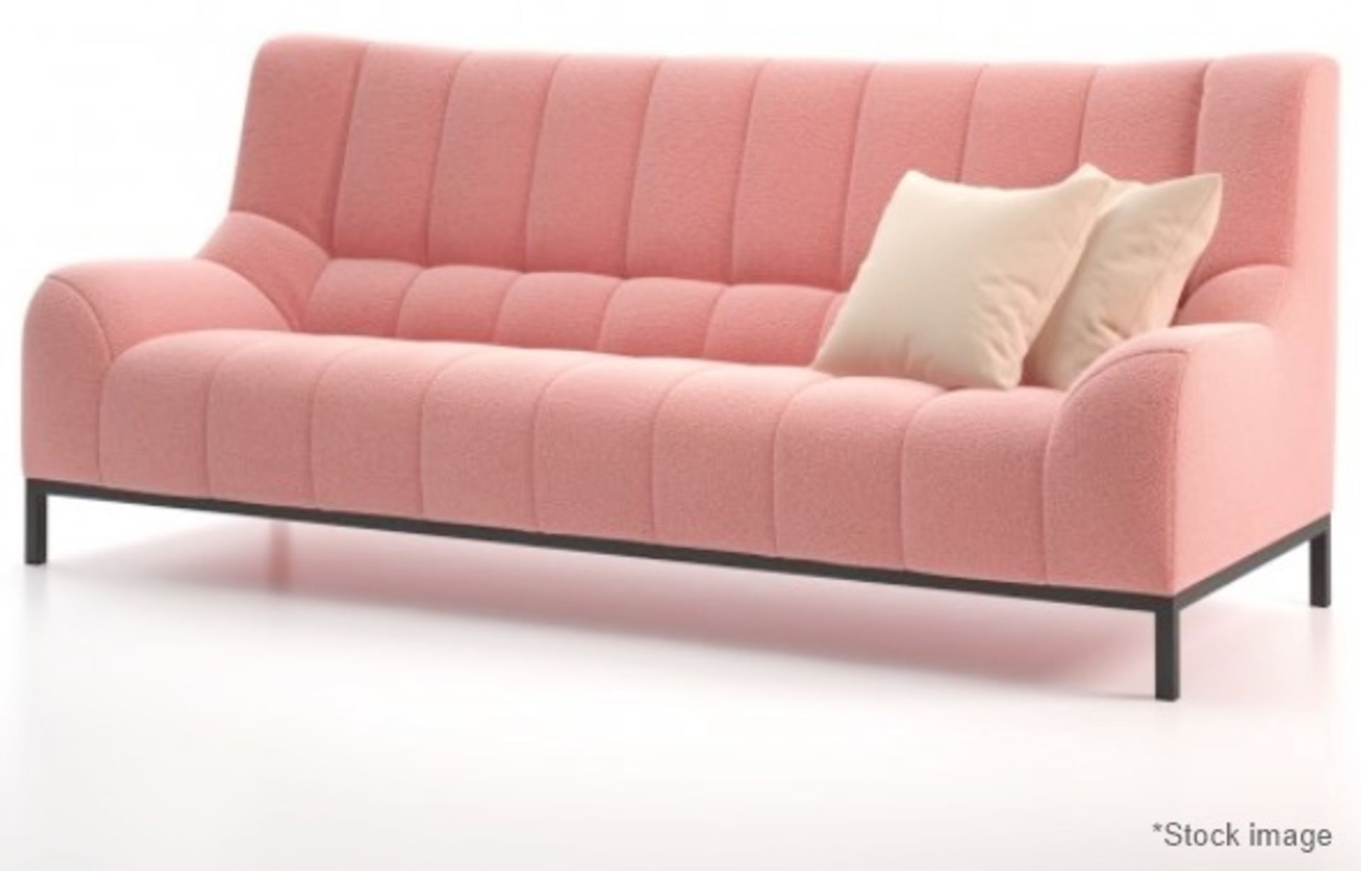 1 x LIGNE ROSET 'Phileas' Designer Pink Velvet Upholstered Designer 2.2-Metre Sofa - RRP £6,244