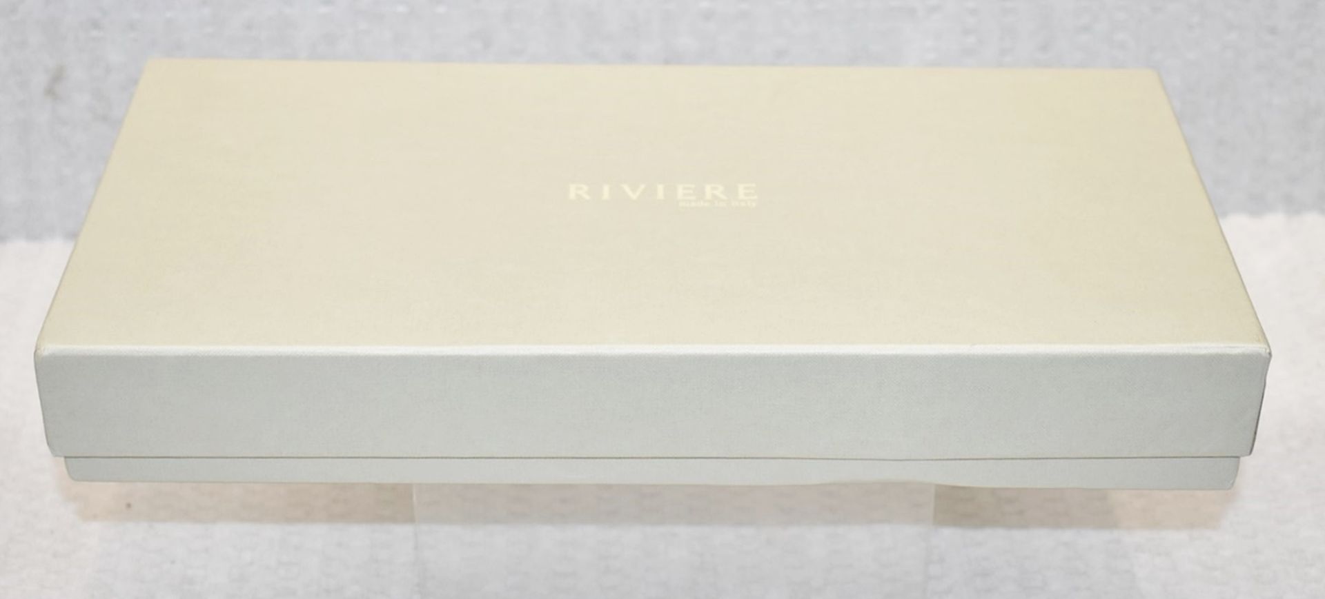 1 x RIVIERE Luxury Leather-Trim Lacquered Tray in Grey - Original Price £419.00 - Unused Boxed Stock - Image 2 of 9