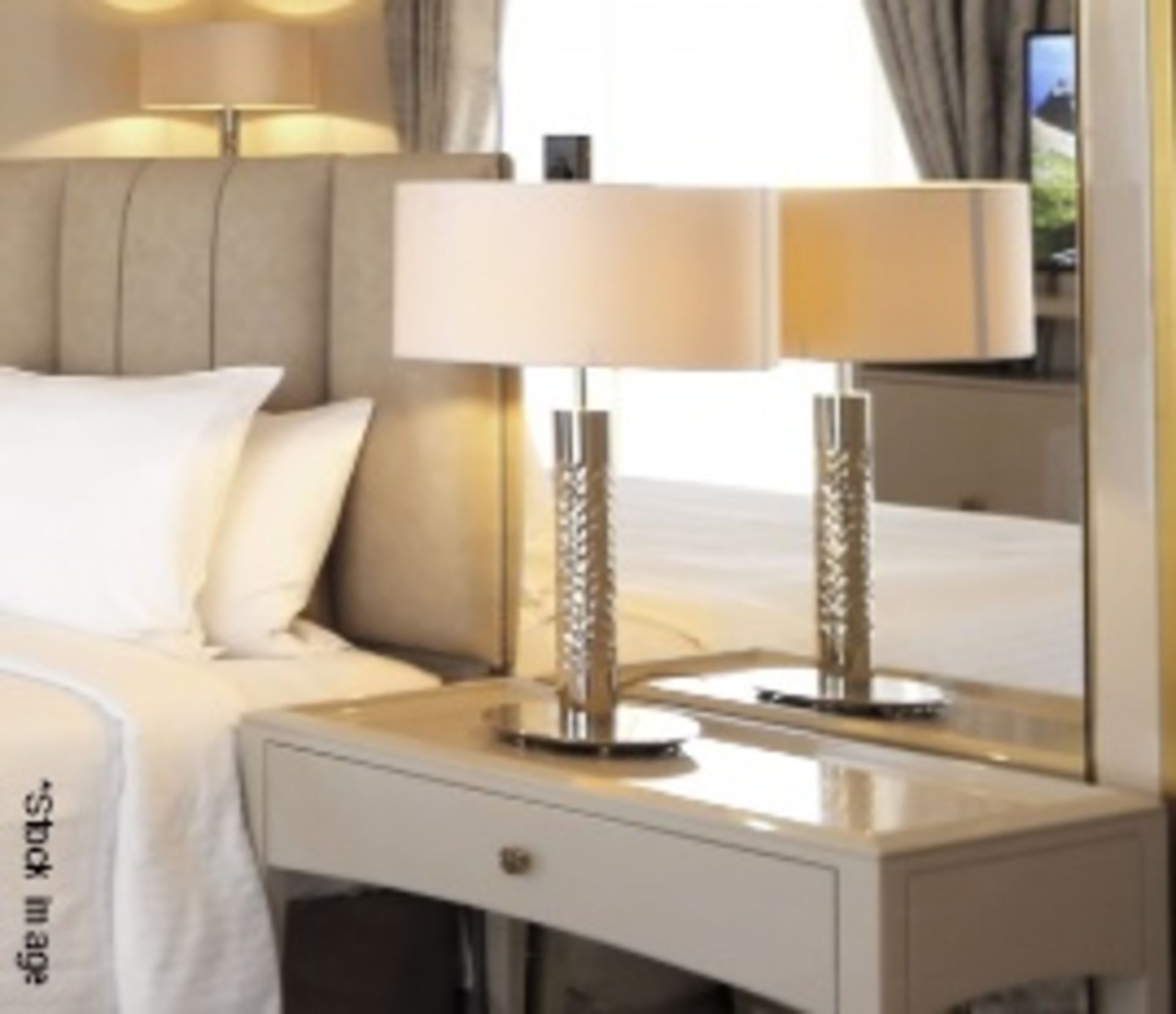 1 x CASTRO LIGHTING 'Safi' Opulent 24k Gold Plated Table Lamp with Silk Shade - Original Price £450