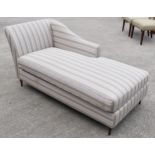1 x Classically Styled Chaise Lounge Upholstered in a Premium Striped Fabric - Recently Procured