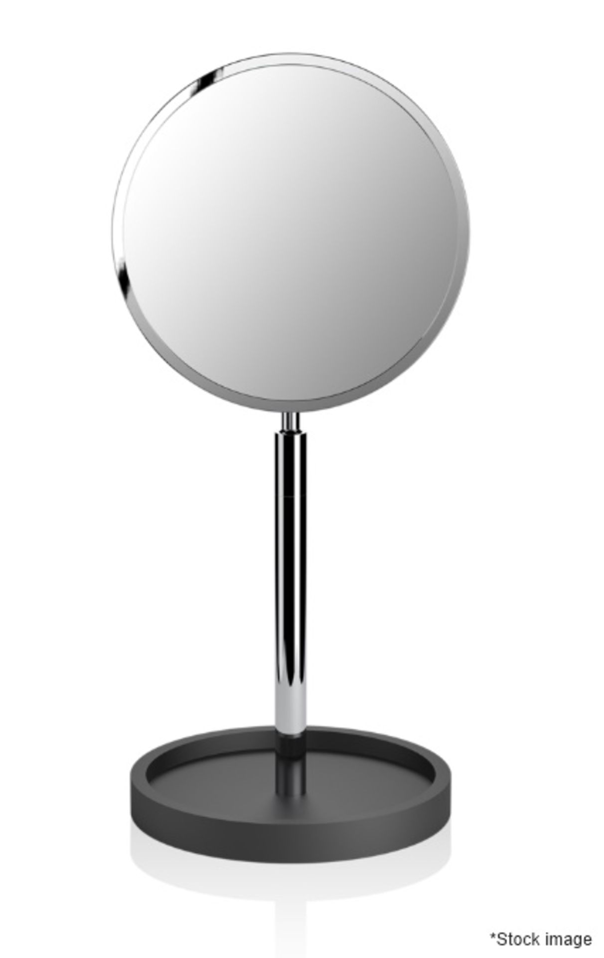 1 x DECOR WALTHER Freestanding Cosmetic Mirror with Stone Tray Base - Ex-Display - Ref: HBK194 /
