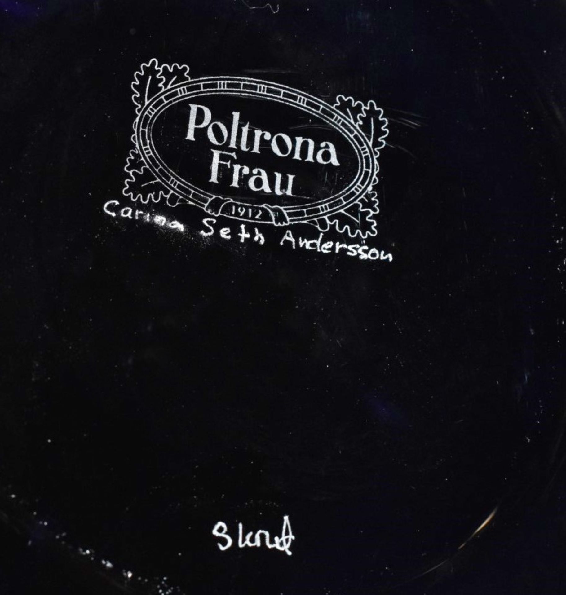 1 x POLTRONA FRAU 'Pallo Pot' High Quality Blown Glass Vase in Midnight Blue - RRP £1,080 *Signed* - Bild 4 aus 7