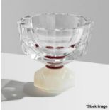 1 x REFLECTIONS COPENHAGEN Halifax Hand-Cut Crystal Glass Bowl In Clear/Milk/Plum - Original RRP £