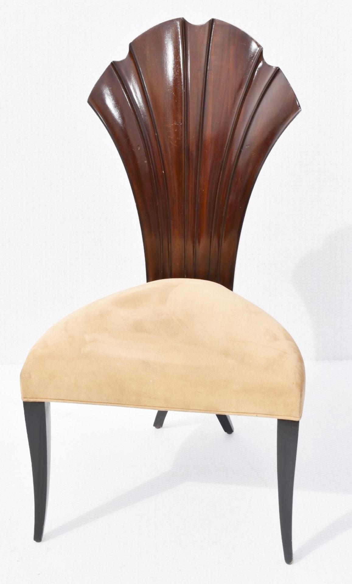 4 x CHRISTOPHER GUY 'La Croisette' Luxury Hand-carved Solid Mahogany Designer Dining Chairs -