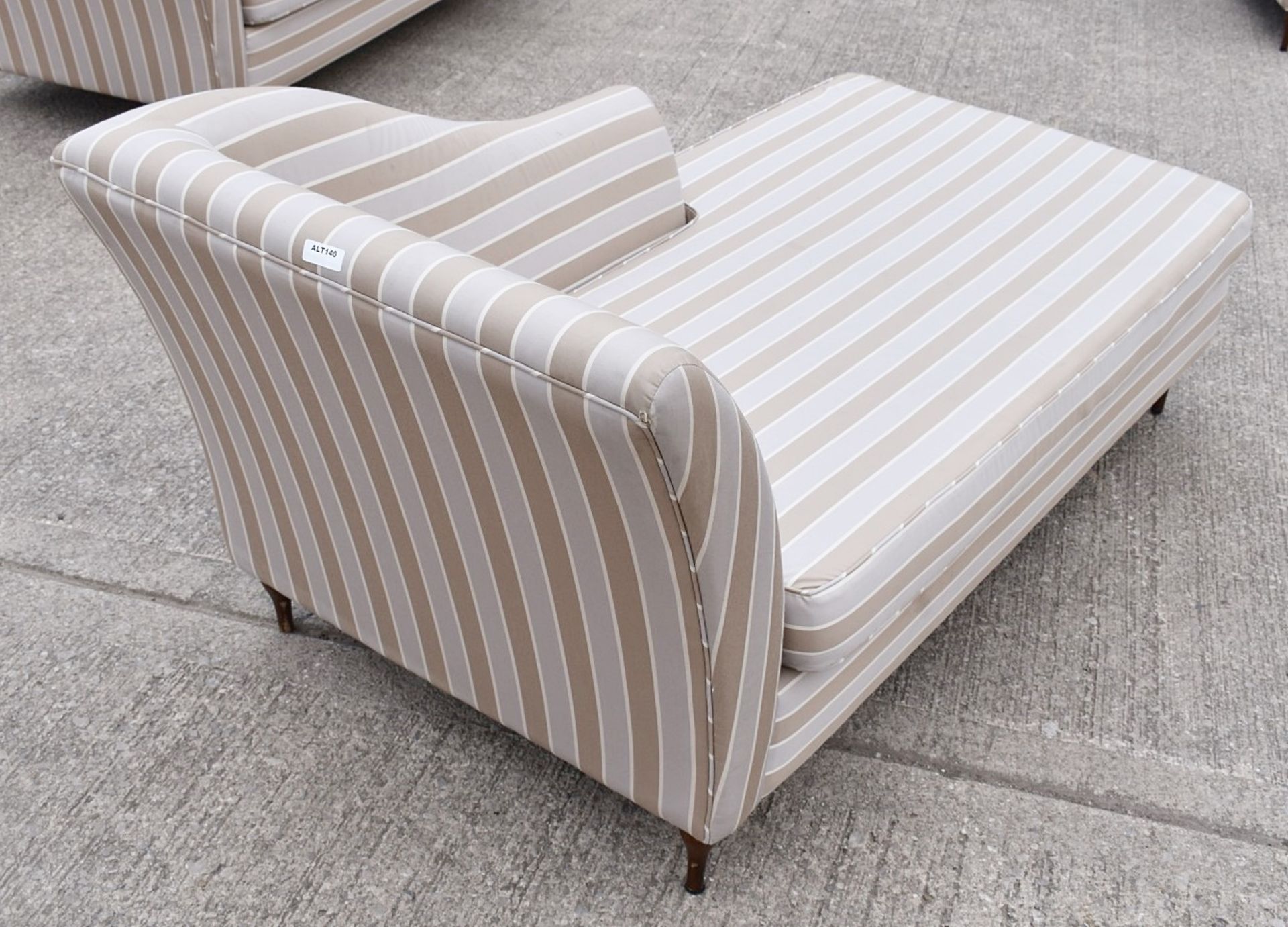1 x Classically Styled Chaise Lounge Upholstered in a Premium Striped Fabric - Recently Procured - Image 2 of 3