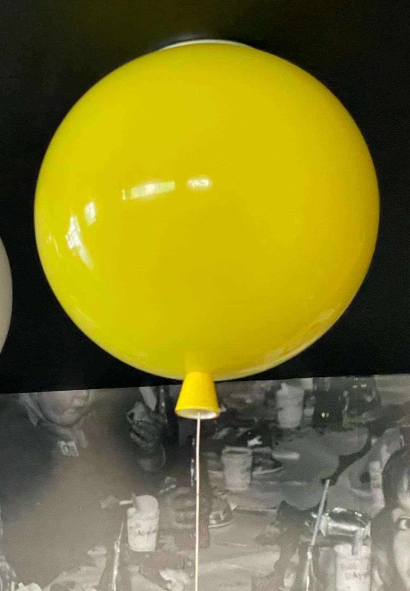 1 x BROKIS / BORIS KLIMEK "Memory" Balloon-shaped Designer Glass Light Fitting, Yellow - RRP £390.00