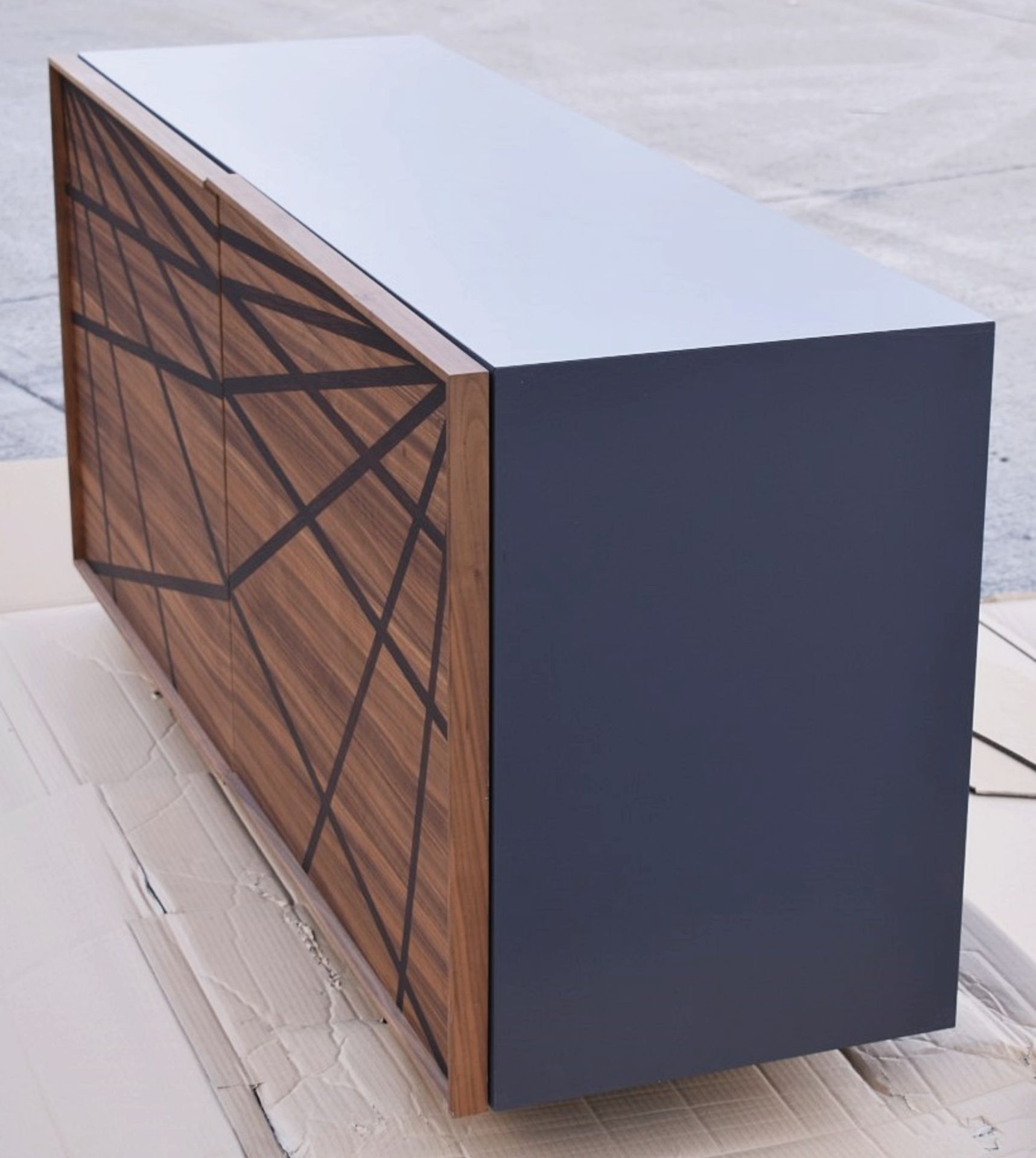 1 x CATTELAN ITALIA 'Webber' Designer Sideboard in Grey with Canaletto Walnut Doors - RRP £2,000 - Image 9 of 16