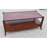 1 x Elegant Handcrafted Solid Wood Coffee / Cocktail Table with False Drawer Frontage - Recently