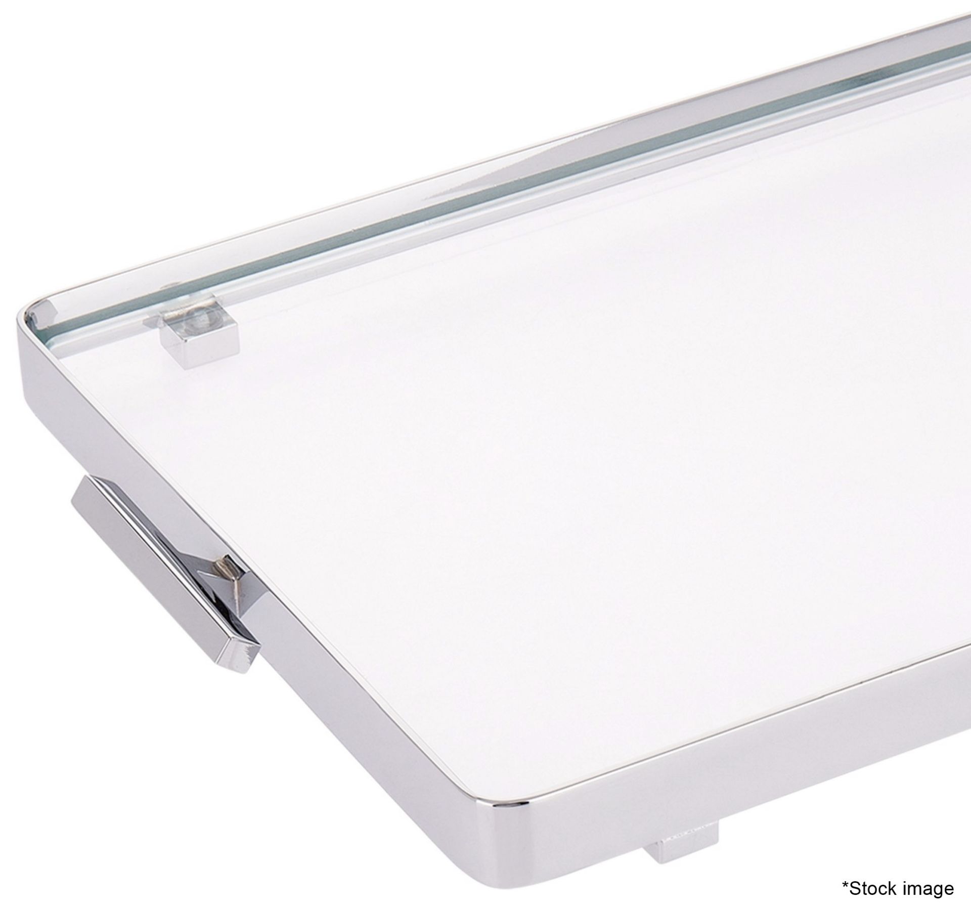 1 x ZODIAC Luxury Chrome Trimmed Glass Tray - Original Price £300.00 - Boxed - Read Full Description - Image 4 of 6