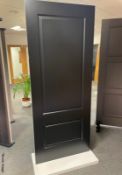 1 x Premium San Rafael S-Grooved Solid Wood Internal 30-Minute Fire Door, with a Dark Stain