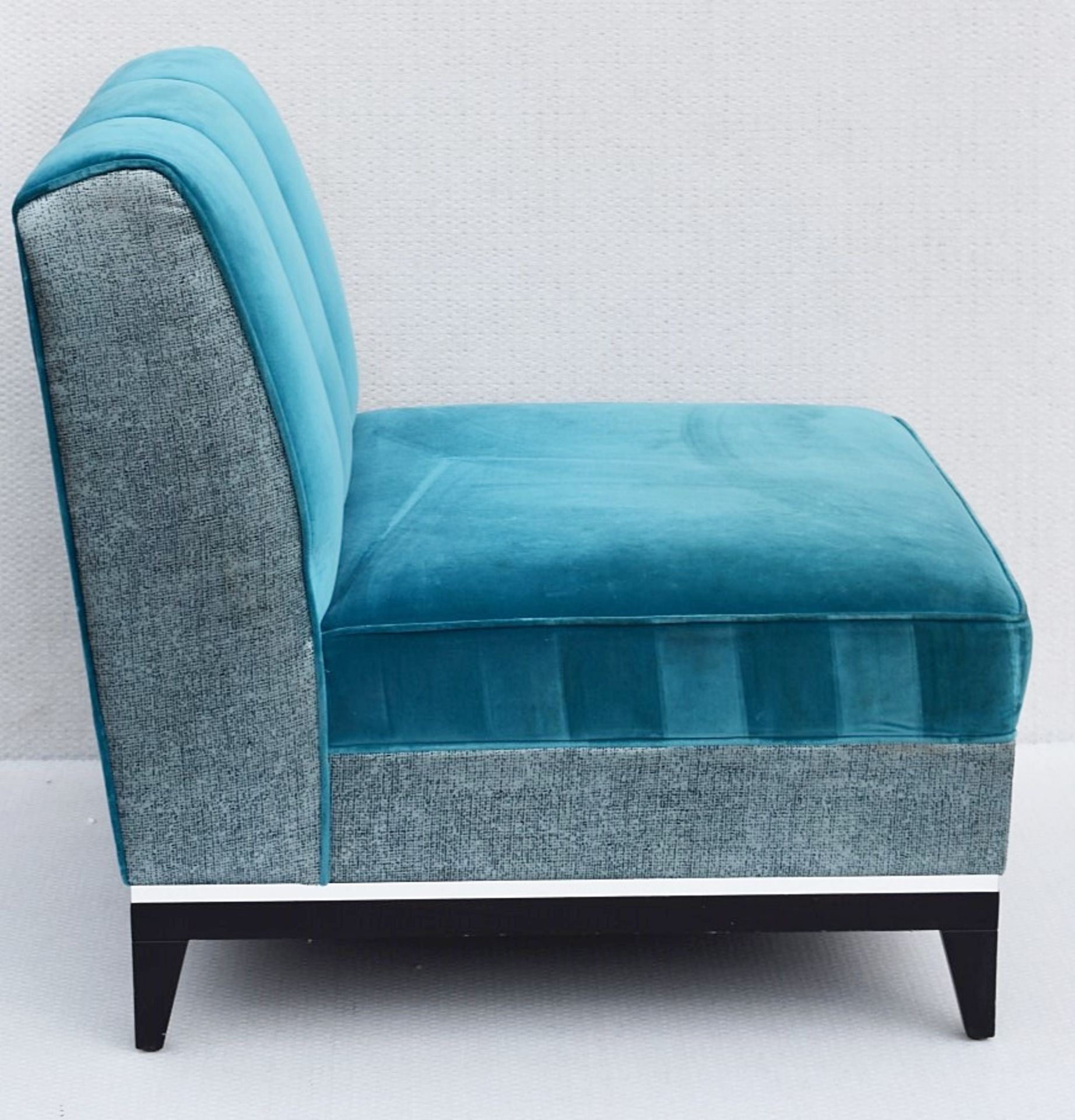 1 x Large Blue Velvet Upholstered Armchair - Ref: HBK501 / WH2 - CL987 - Location: Altrincham WA14* - Image 2 of 10