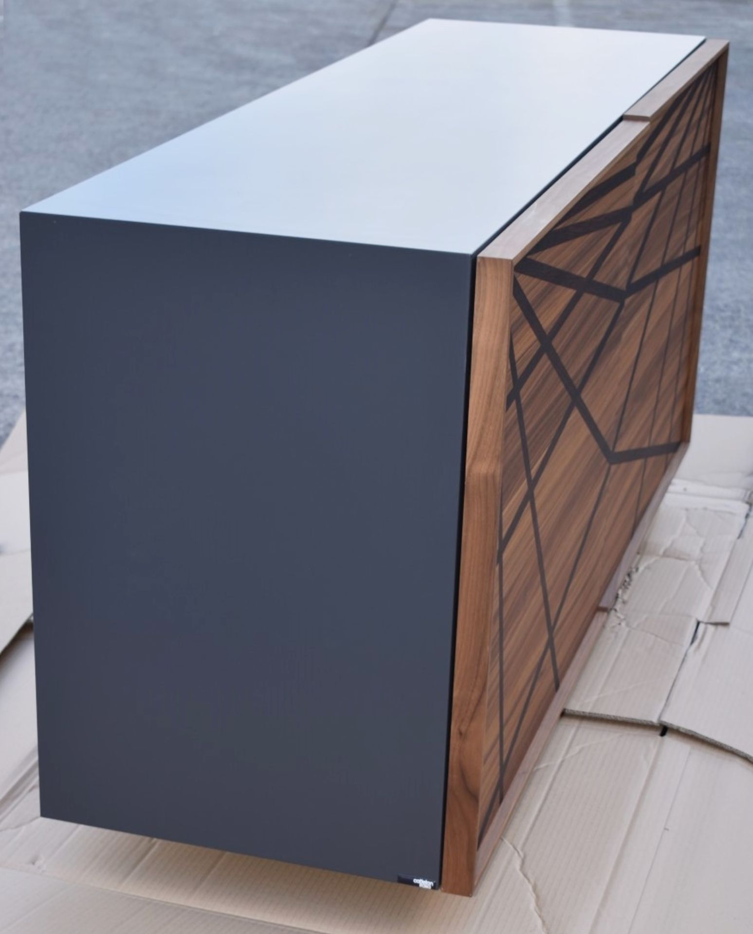 1 x CATTELAN ITALIA 'Webber' Designer Sideboard in Grey with Canaletto Walnut Doors - RRP £2,000 - Image 13 of 16