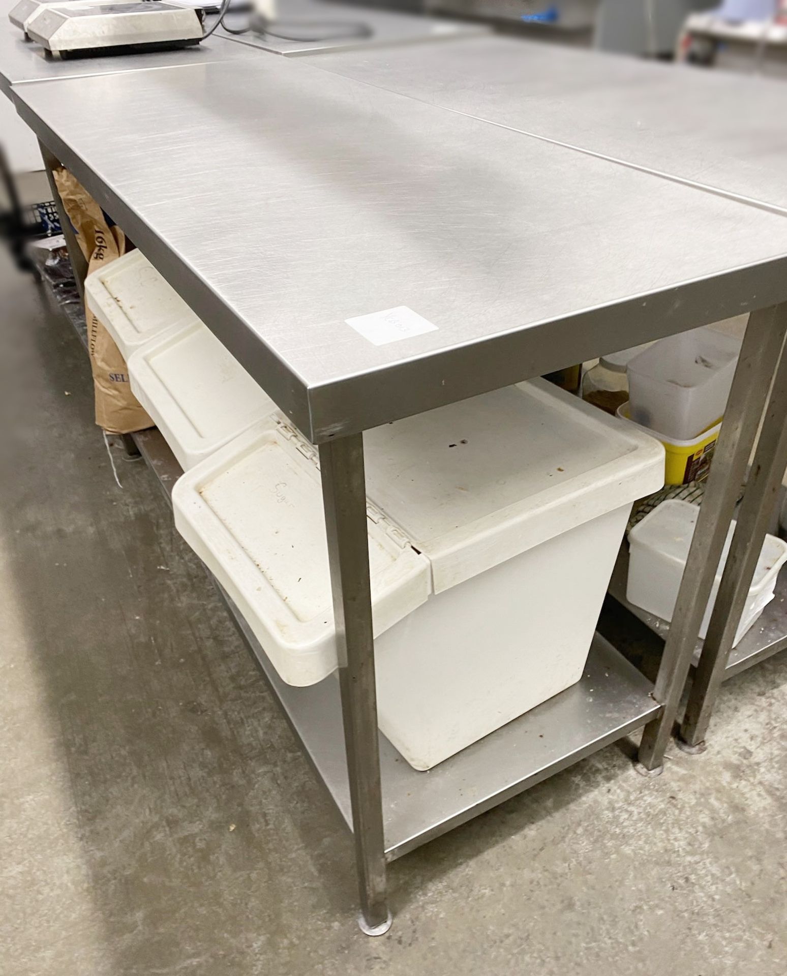 1 x Stainless Steel Prep Table With Three Ingredient Bins - Dimensions: H100 x W150 x D60 cms - Image 2 of 5