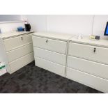 3 x Triumph Three Drawer Office Cabinets in Grey - Includes Keys