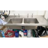 1 x Twin Sink Wash Station With Mixer Taps