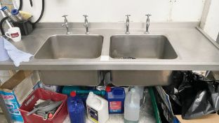 1 x Twin Sink Wash Station With Mixer Taps