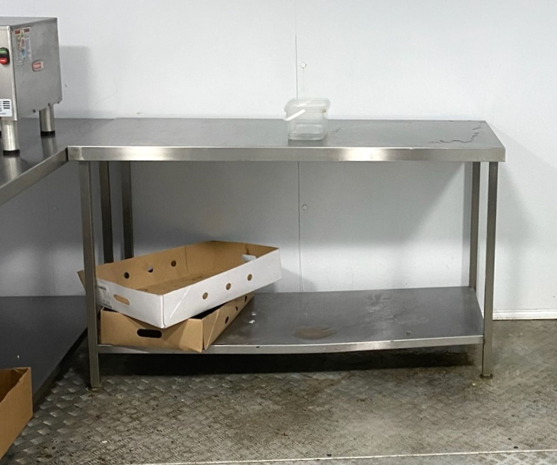 1 x Stainless Steel Prep Table With Undershelf