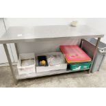 1 x Stainless Steel Prep Table - Dimensions: H100 x W150 x D60 cms