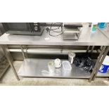 1 x Stainless Steel Prep Table - Dimensions: H100 x W150 x D60 cms