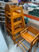 4 x Wooden Childrens High Chairs
