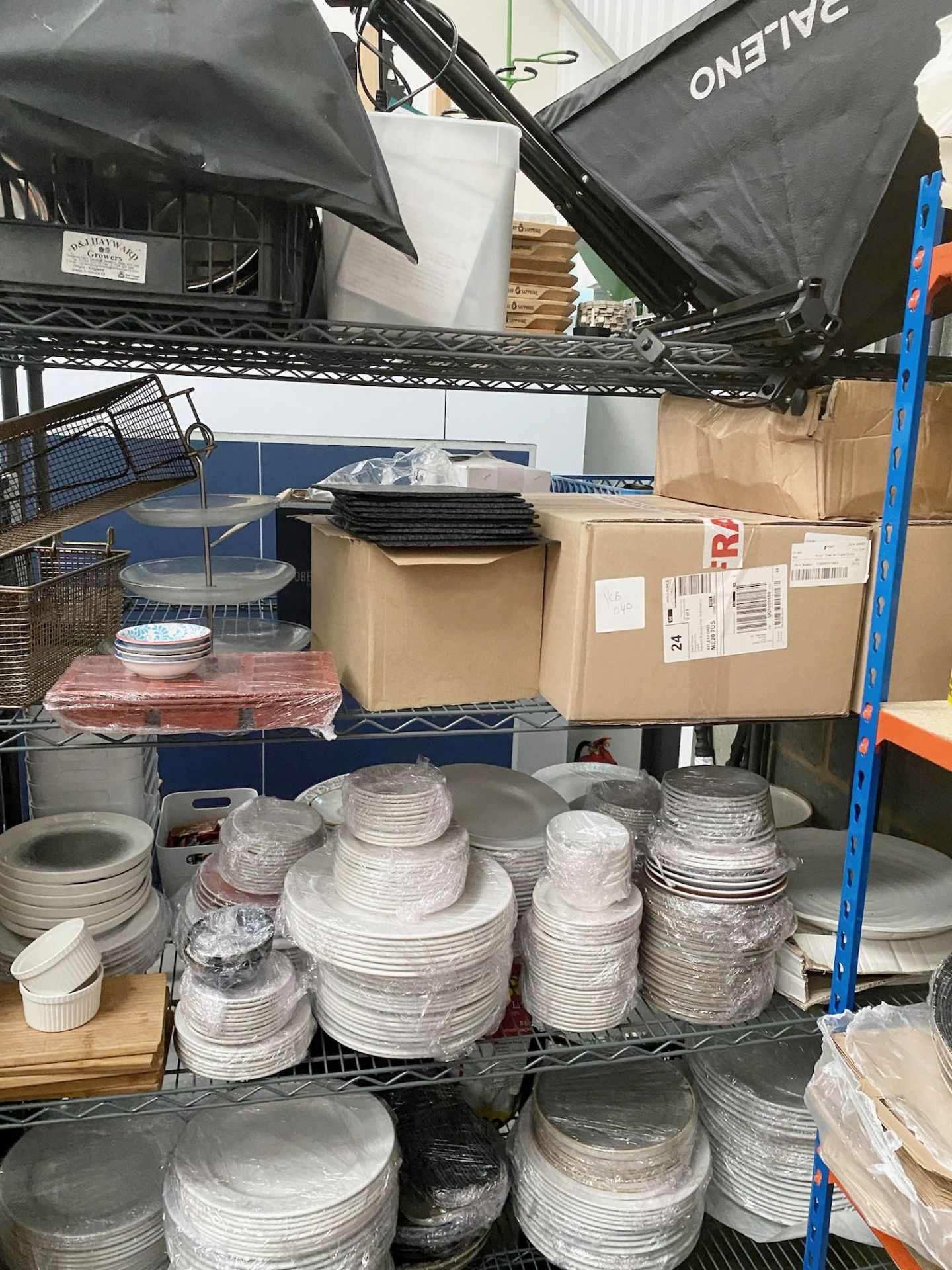 1 x Large Collection of Dinner Plates, Cake Stand, Slate Food Trays, Frying Baskets and More