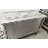 1 x Stainless Steel Carvery Hot Cabinet With Three Sections For Slicing Cooked Meats