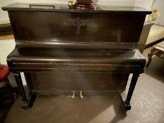 1 x Vintage EMILE AUBERON Mahogany Overstrung Upright Piano - Ref: 123 - CL909 - Location: London,