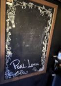 1 x Restaurant Menu Specials Events Chalk Board with Wooden Frame and Boarder Decoration - CL909 -