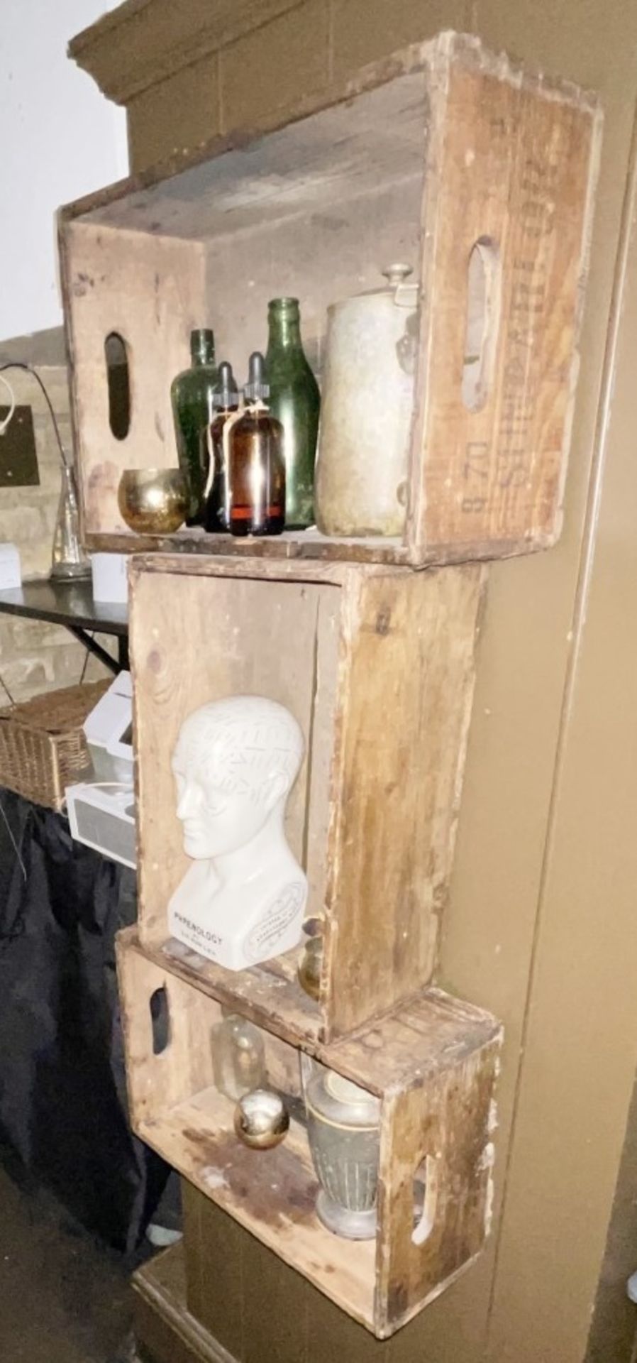 3 x Ford Branded Wall Mounted Soap Boxes and Vintage Contents Within Including Phrenology Bust - Image 6 of 6