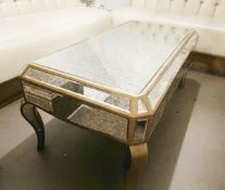 1 x Vintage-style Mirrored Rectangular Cocktail Coffee Table with an Aged Aesthetic - Ref: 121