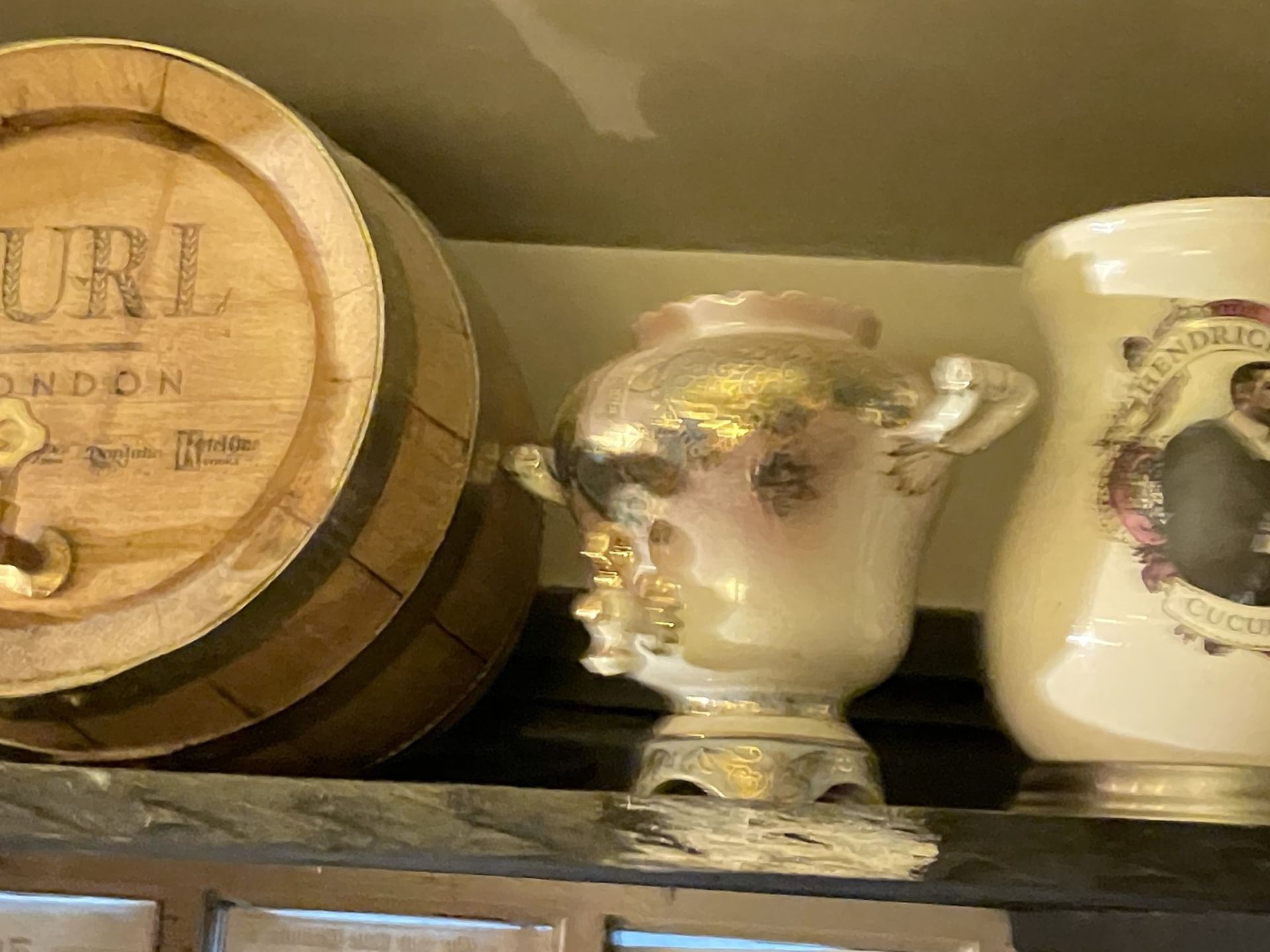 Contents of Shelf including Hendricks Cucumber Pot and Purl Branded Barrel (6 Items) - Image 4 of 5