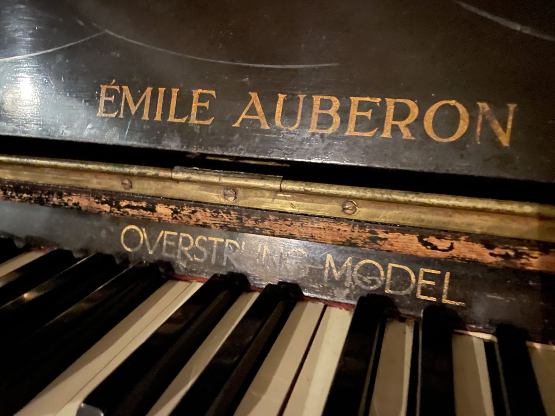 1 x Vintage EMILE AUBERON Mahogany Overstrung Upright Piano - Ref: 123 - CL909 - Location: London, - Image 7 of 13