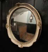 1 x Ornate Reproduction 1890s French Provincial-style Round Gilt Wall Mirror with Crackle Finish