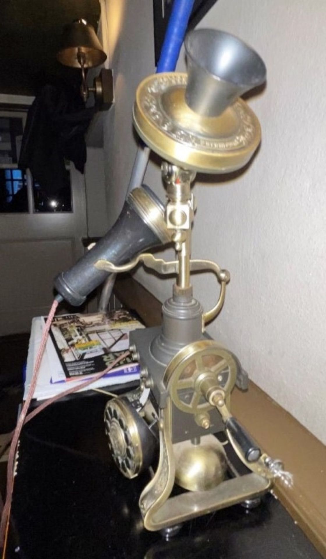 1 x Vintage Style Metal Candlestick Telephone with Line Cord - CL909 - Location: London, W1U This - Image 4 of 6