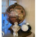 1 x Vintage Countertop Globe Mini Liquor Cabinet Drinks Wine Bar with Claw-footed Base