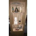 3 x Ford Branded Wall Mounted Soap Boxes and Vintage Contents Within Including Phrenology Bust