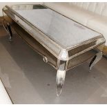 1 x Vintage French-style Mirrored Rectangular Cocktail Coffee Table with an Aged Aesthetic