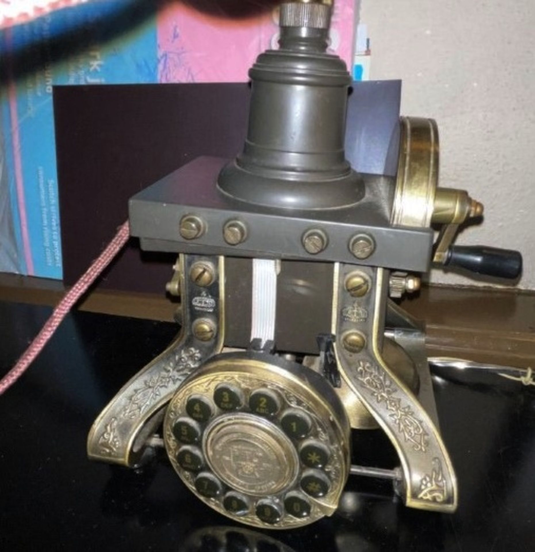 1 x Vintage Style Metal Candlestick Telephone with Line Cord - CL909 - Location: London, W1U This - Image 6 of 6
