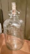 2 x Vintage Large Clear Glass Gallon Flaggon Bottle Jugs
