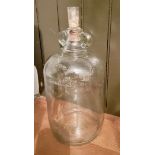 2 x Vintage Large Clear Glass Gallon Flaggon Bottle Jugs