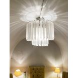 1 x Ceiling Pendant Chandelier Light Fitting Featuring 2-Tiers Of Long Droplets