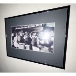 2 x Framed Pictures featuring a Vintage Bar Scene and 'Please Respect Our Neighbours' Speakeasy Sign