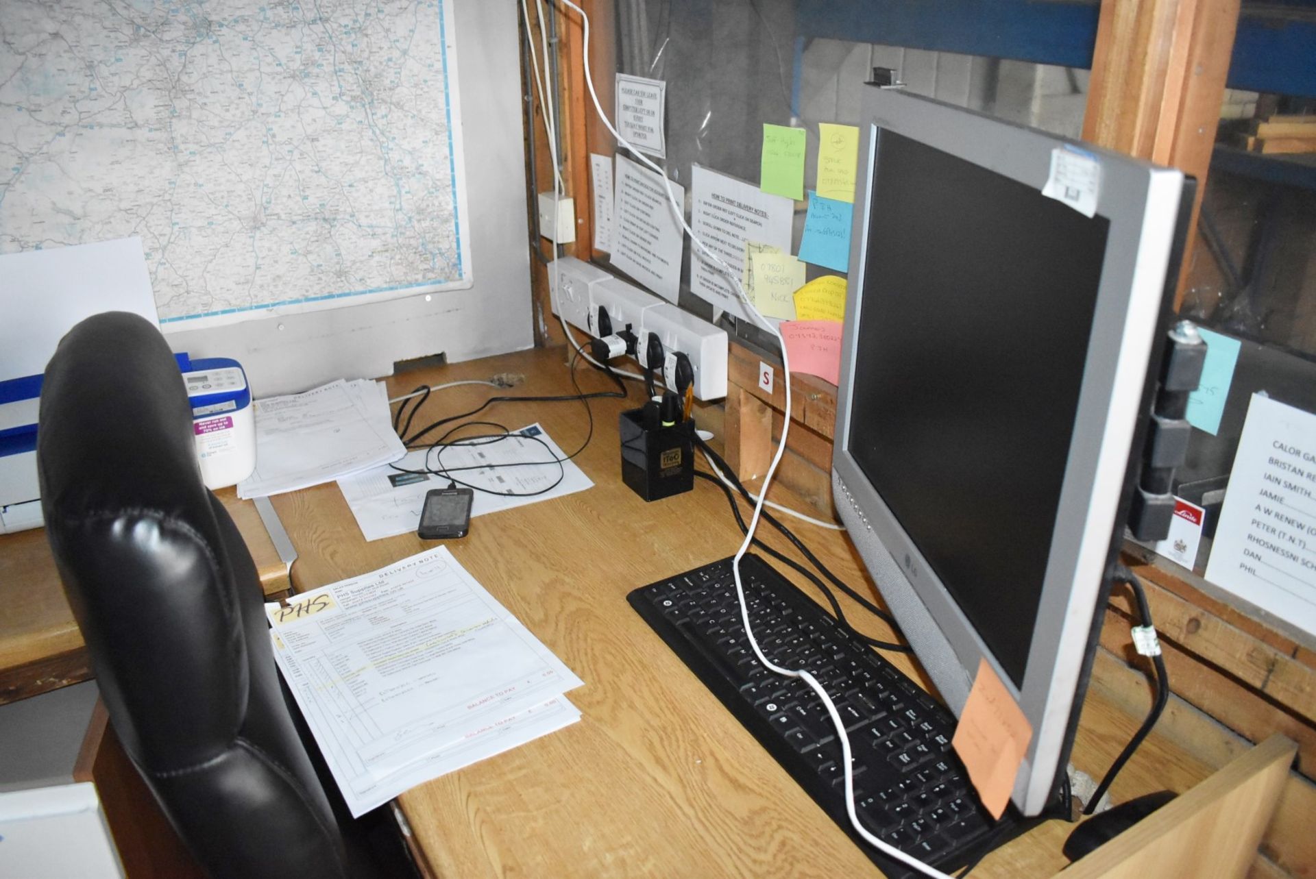 1 x Wooden Shed Office Conversion - Used Indoors Only - With a Heater, Office Furniture and Plugs - Image 7 of 30