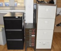 3 x Filing Cabinets Including a Nice Vintage A4 Drawer Cabinet