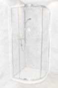 1 x Clear 6 900mm Quadrant Single Door Shower Enclosure With Shower Kit - Ex Display