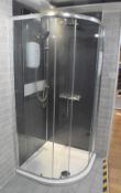 1 x Rivelo 900mm Quadrant Single Shower Enclosure With Shower Tray and Shower Kit