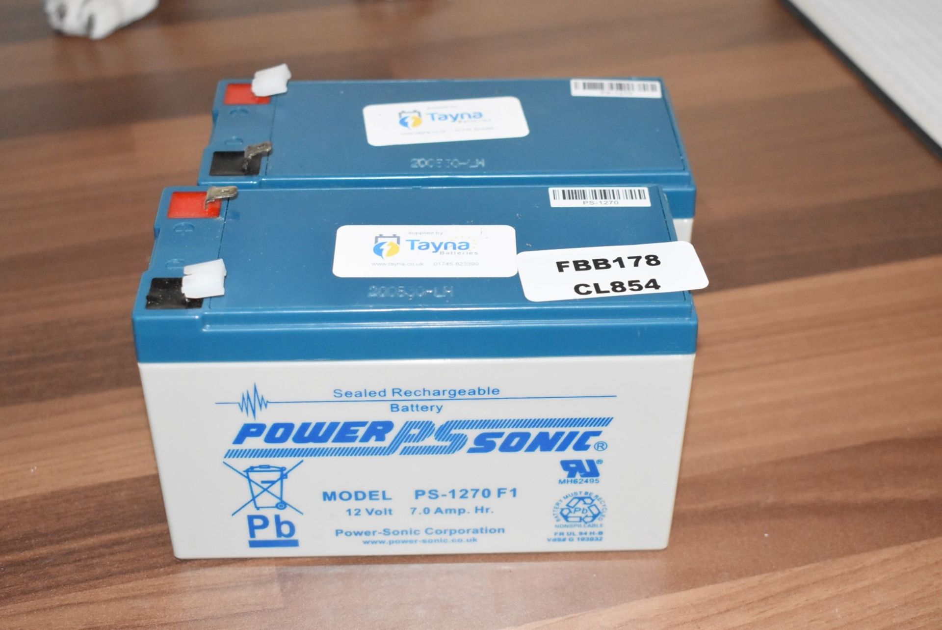 2 x Power Stone Sealed Rechargeable 12v 7.0amp Batteries - Model PS-1270 F1 - RRP £50 - Image 2 of 2