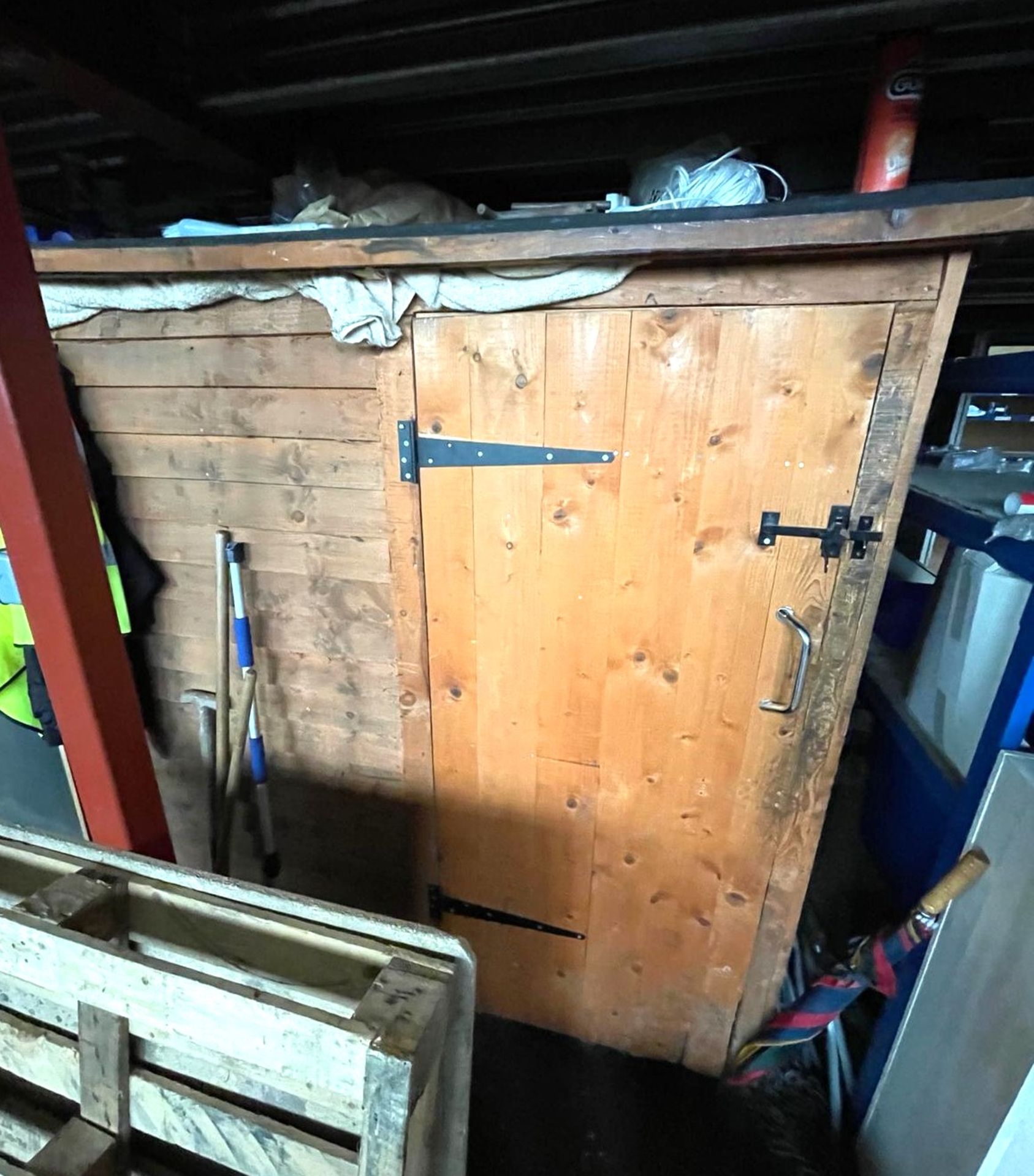 1 x Wooden Shed Office Conversion - Used Indoors Only - With a Heater, Office Furniture and Plugs - Image 5 of 30